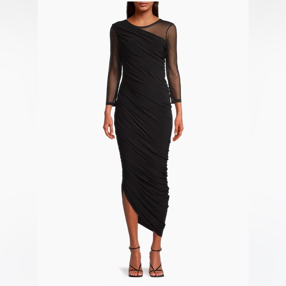 NWT Norma Kamali Diana Shoulder-Side Drape is Gown in Black, XS, Bodycon - Picture 1 of 14